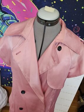 BCBGeneration Pink Double-Breasted Trench Coat